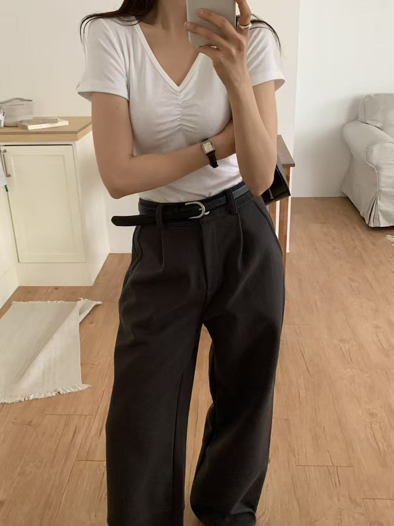 KR直送 抓胸超彈親膚棉Tee 3色入 S90619