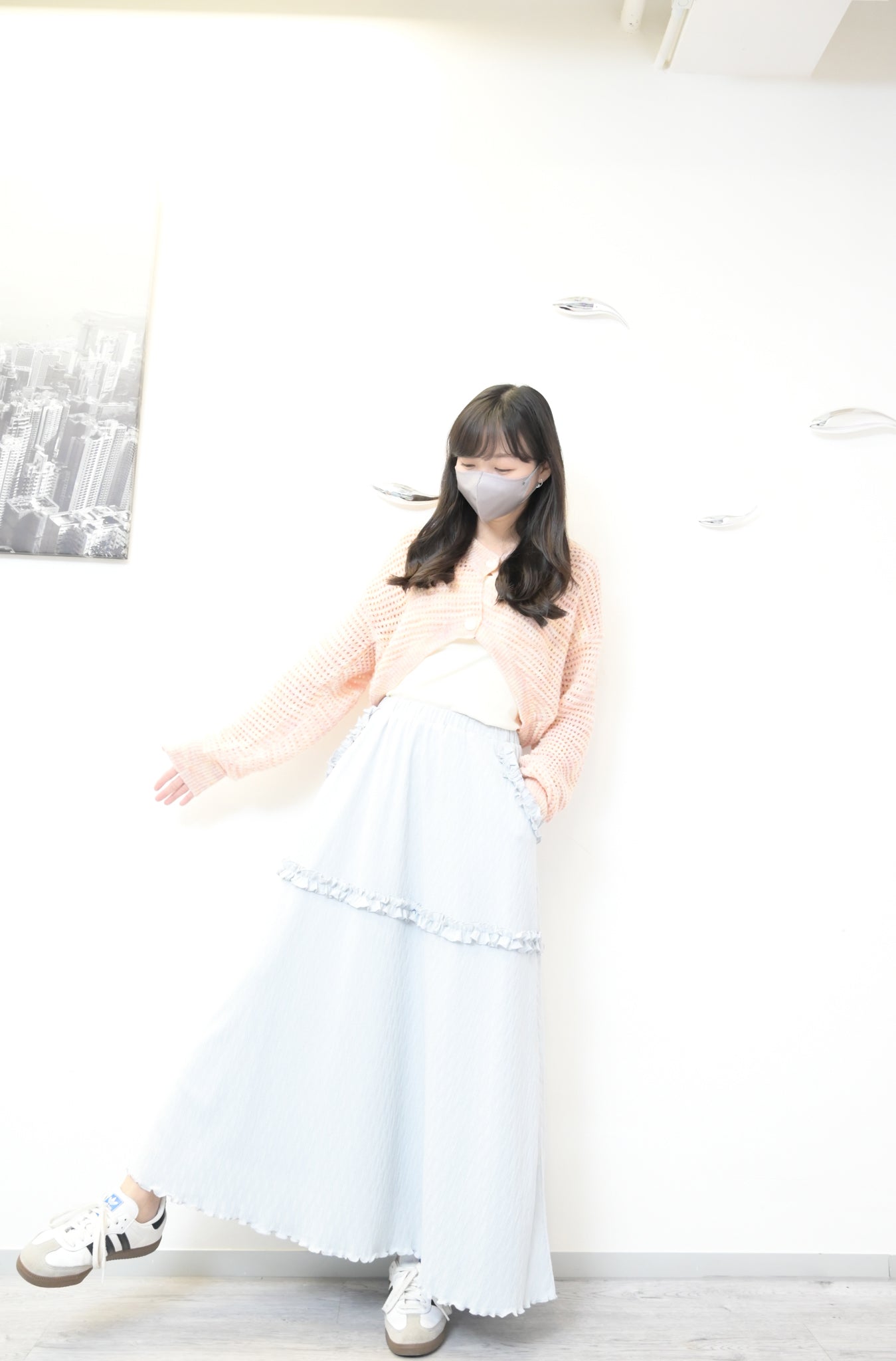 Ruffle拼邊半身裙 3色入 W10103