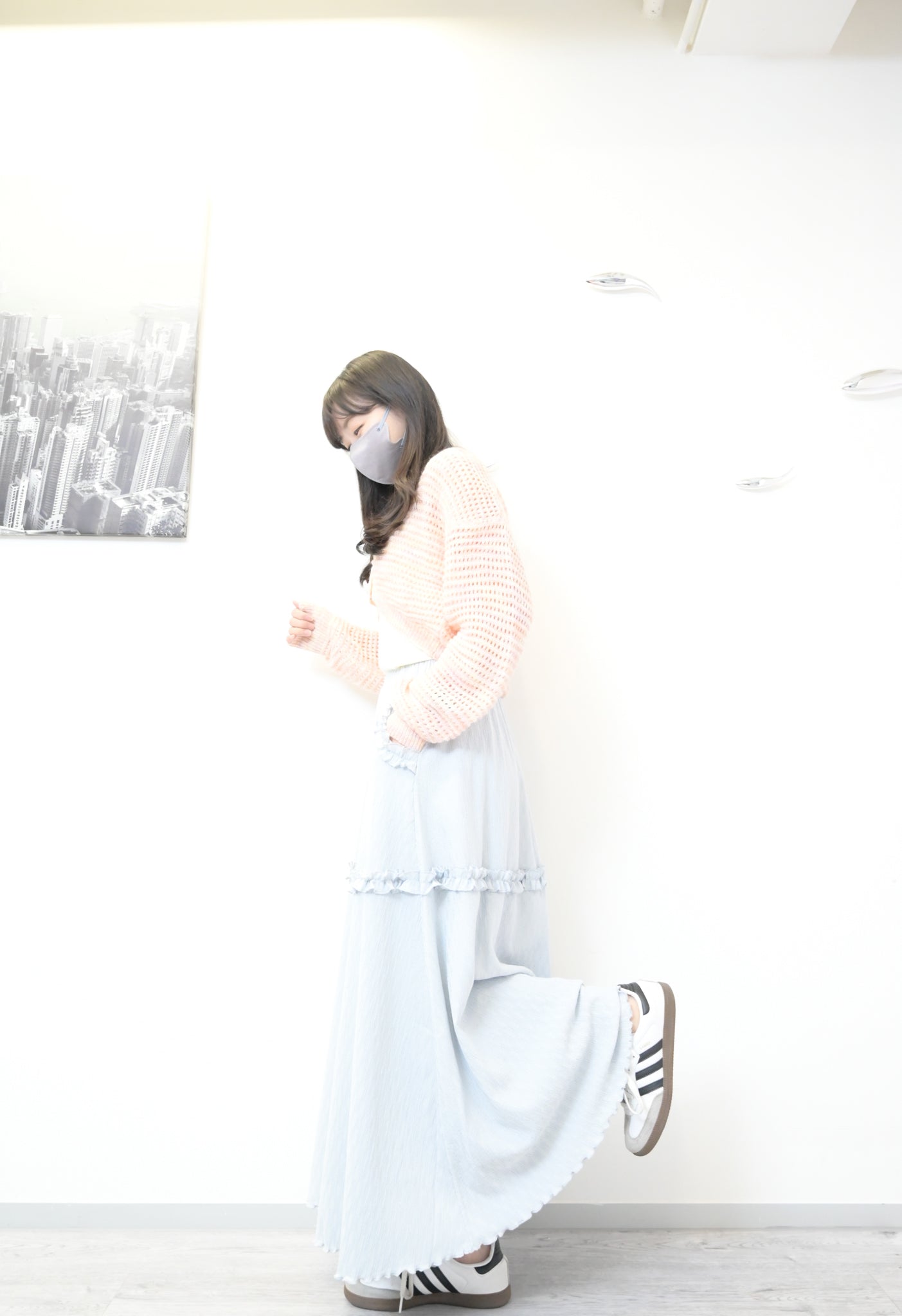 Ruffle拼邊半身裙 3色入 W10103