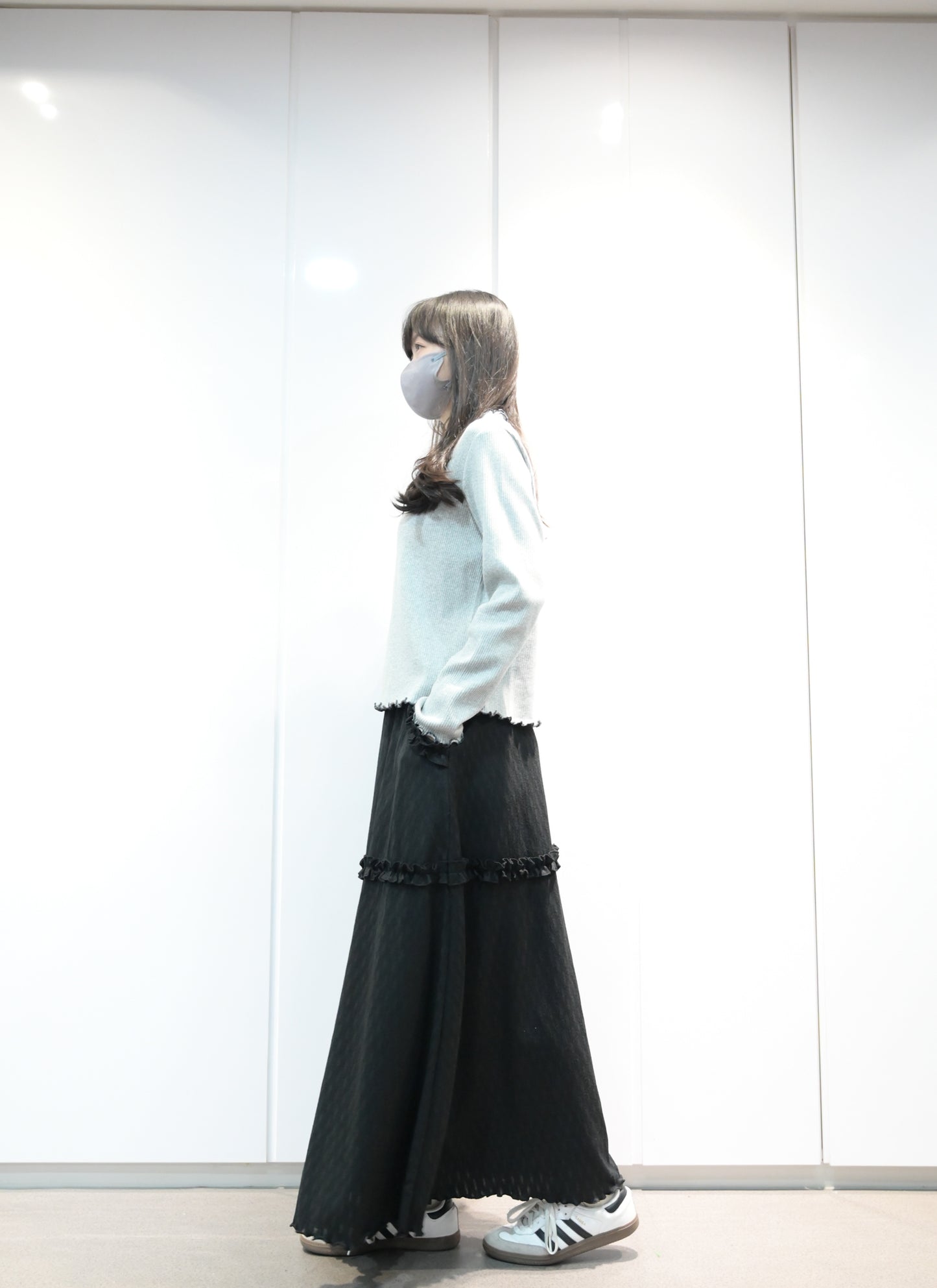Ruffle拼邊半身裙 3色入 W10103