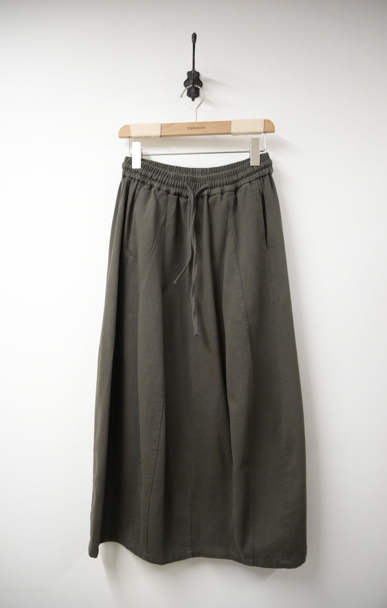 泡泡邊斜布料半身裙 3色入 W10113