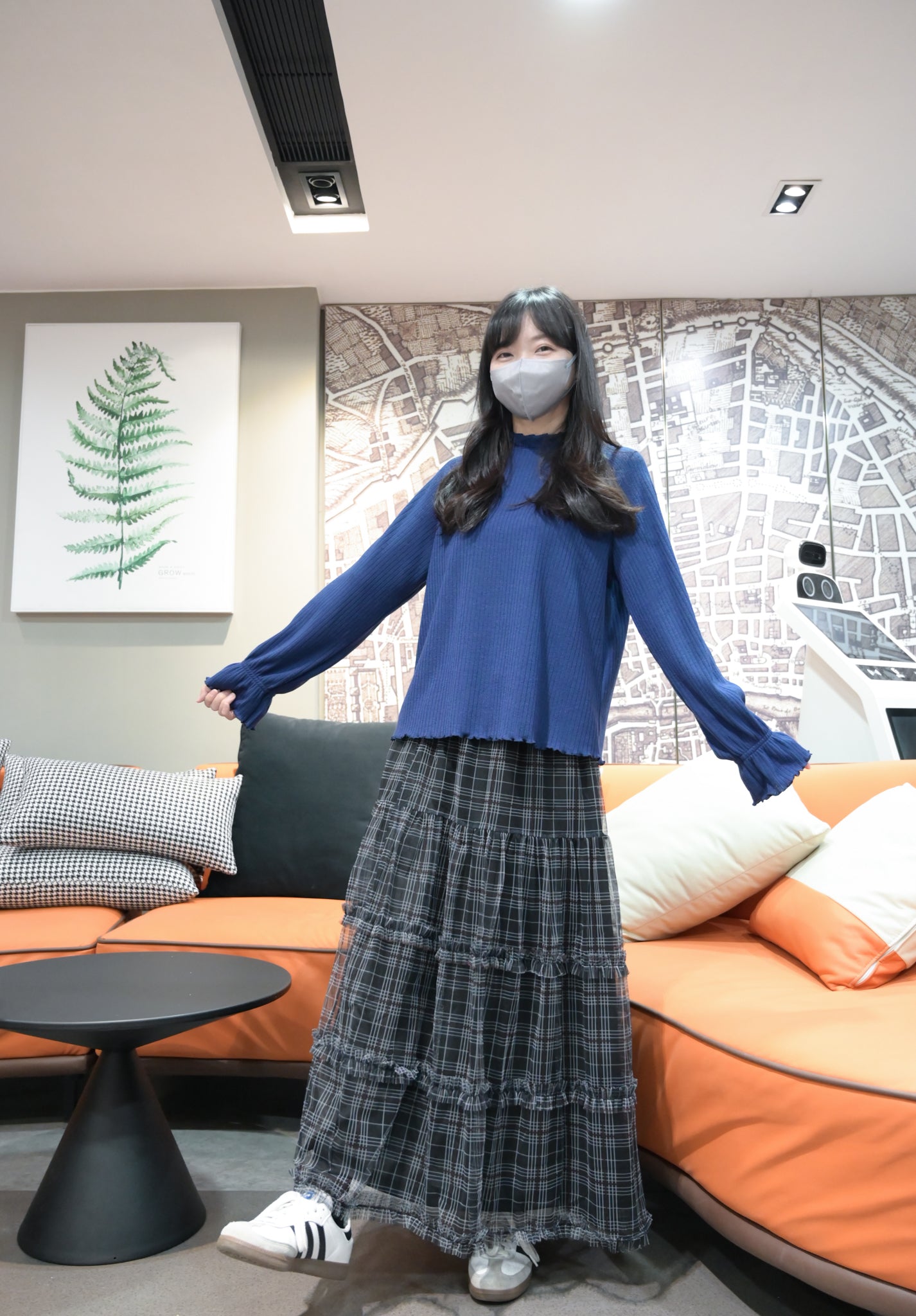 褶褶邊坑紋親膚上衣 3色入 S10120