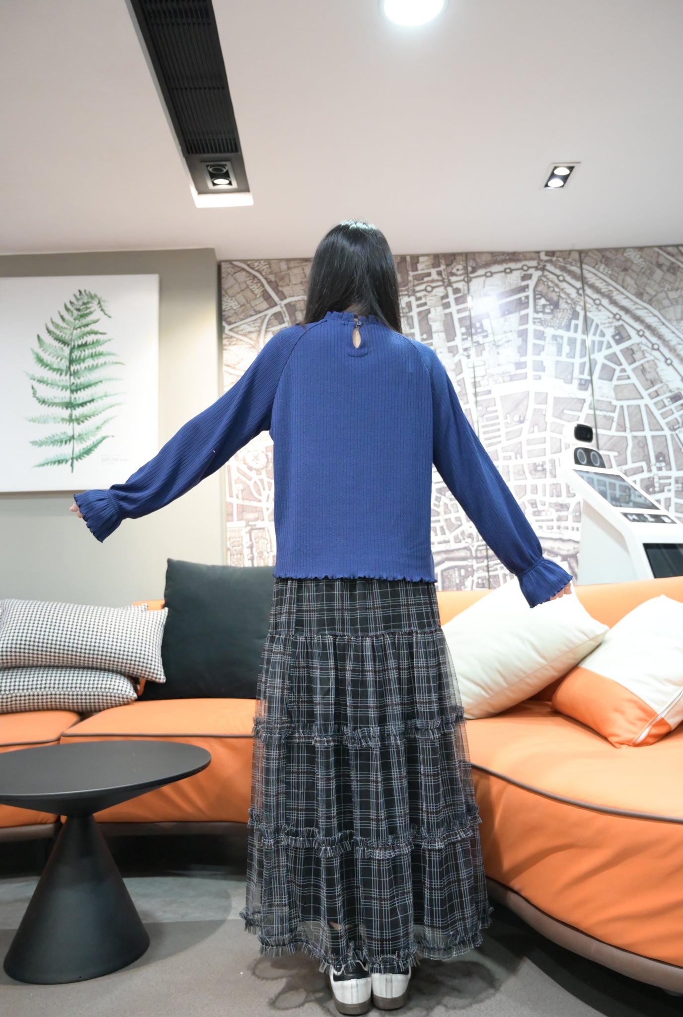 褶褶邊坑紋親膚上衣 3色入 S10120