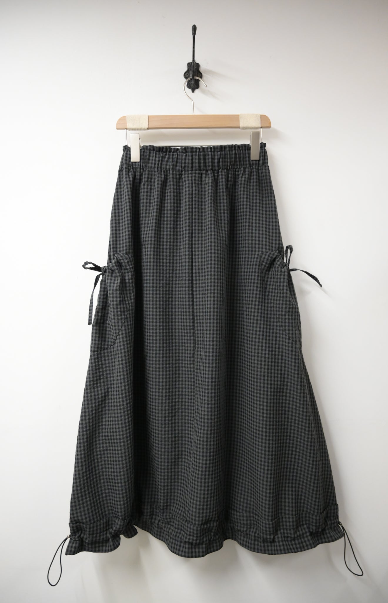 日系格仔泡泡裙 3色入 S10219