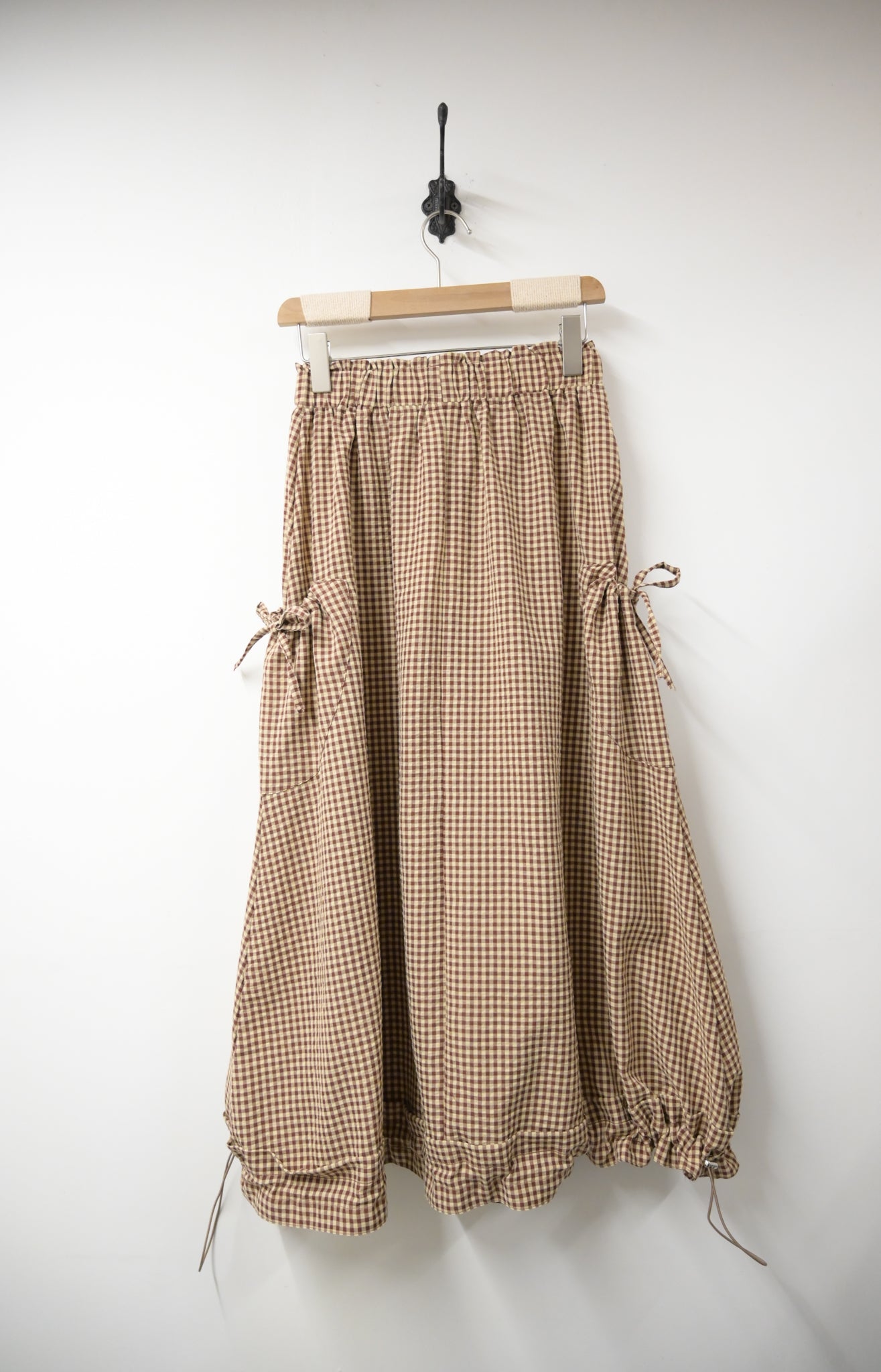 日系格仔泡泡裙 3色入 S10219