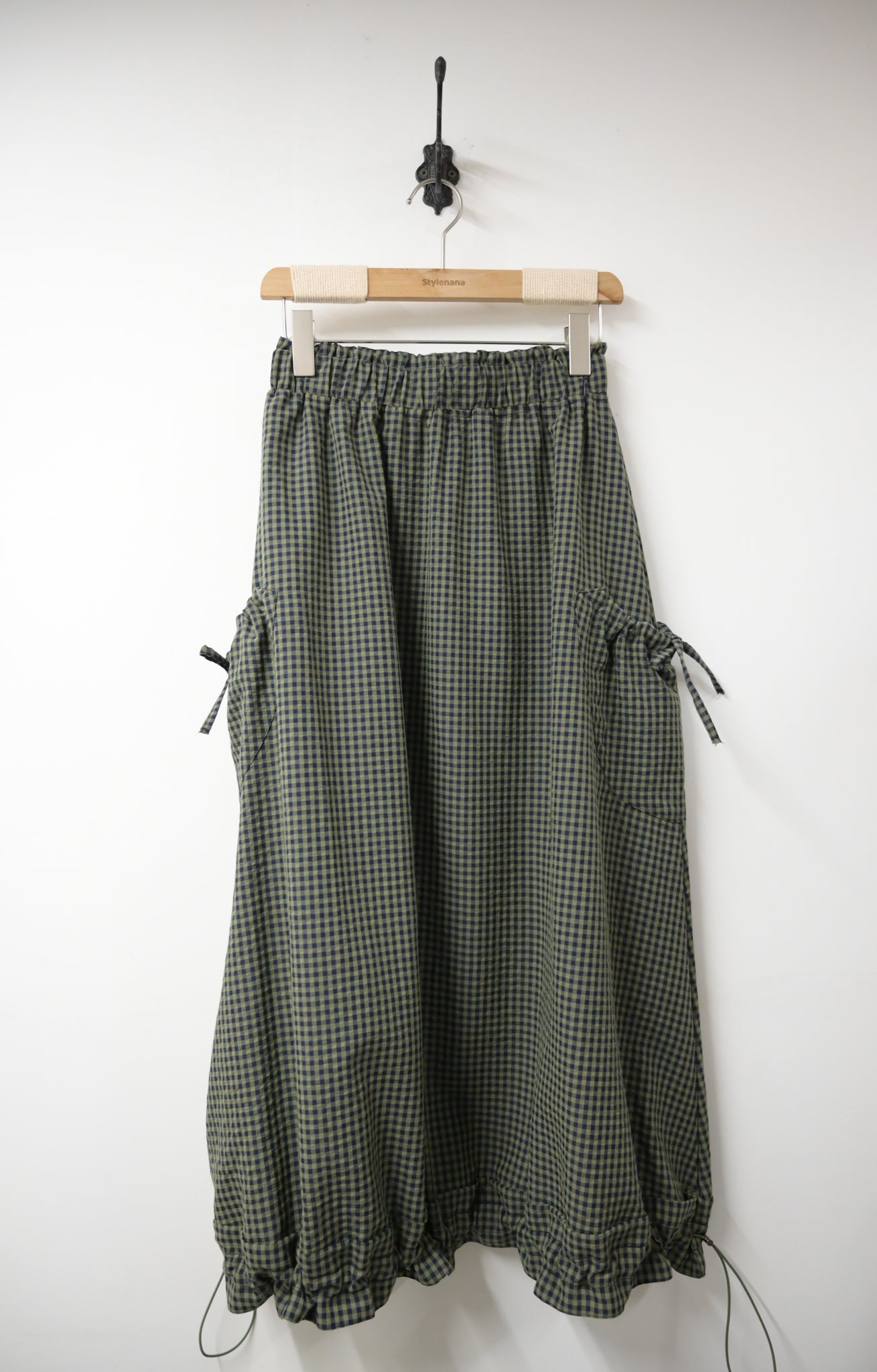 日系格仔泡泡裙 3色入 S10219