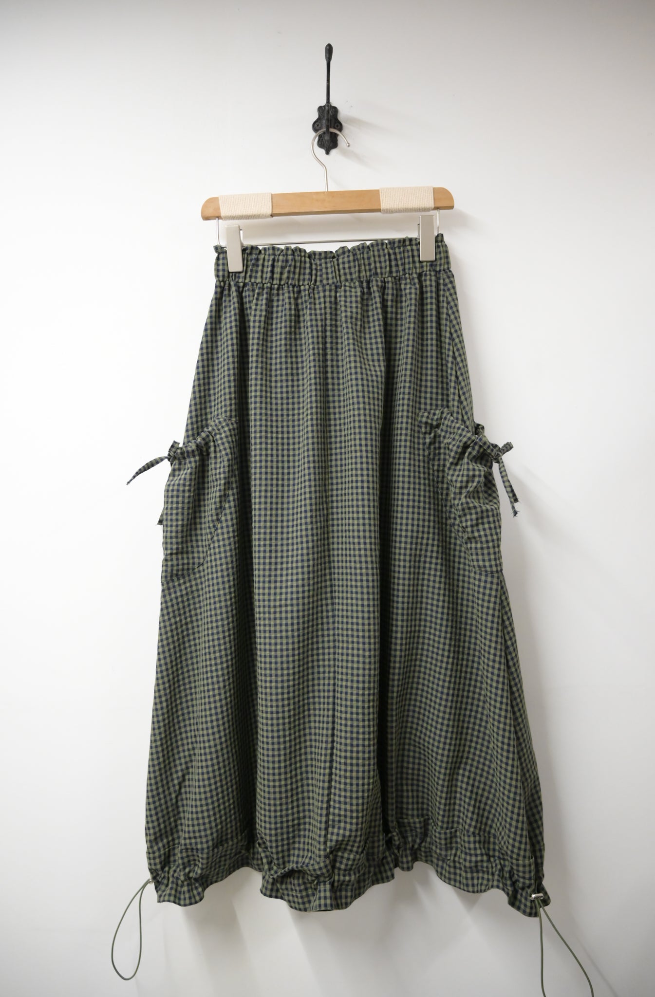 日系格仔泡泡裙 3色入 S10219