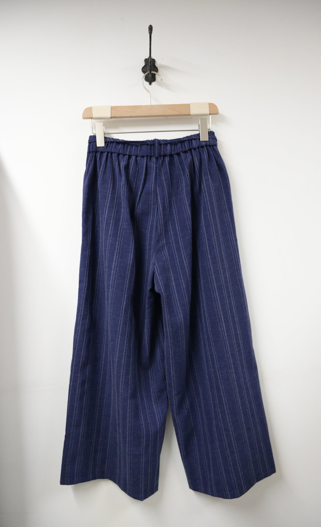 夏季・暗條紋褶邊九分褲 2色入 1S20338