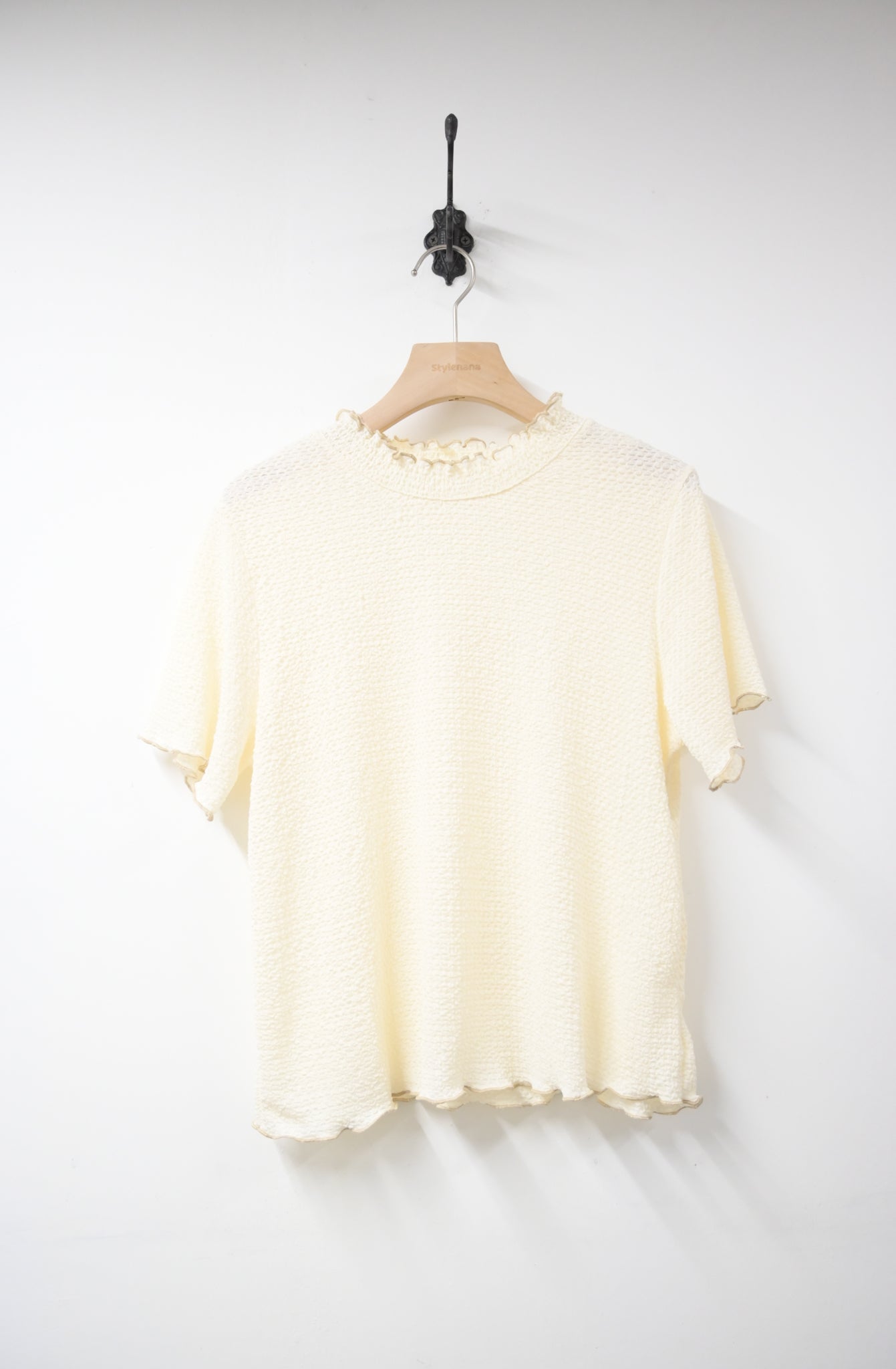 撞色邊爽滑ruffle領上衣 3色入 S10408
