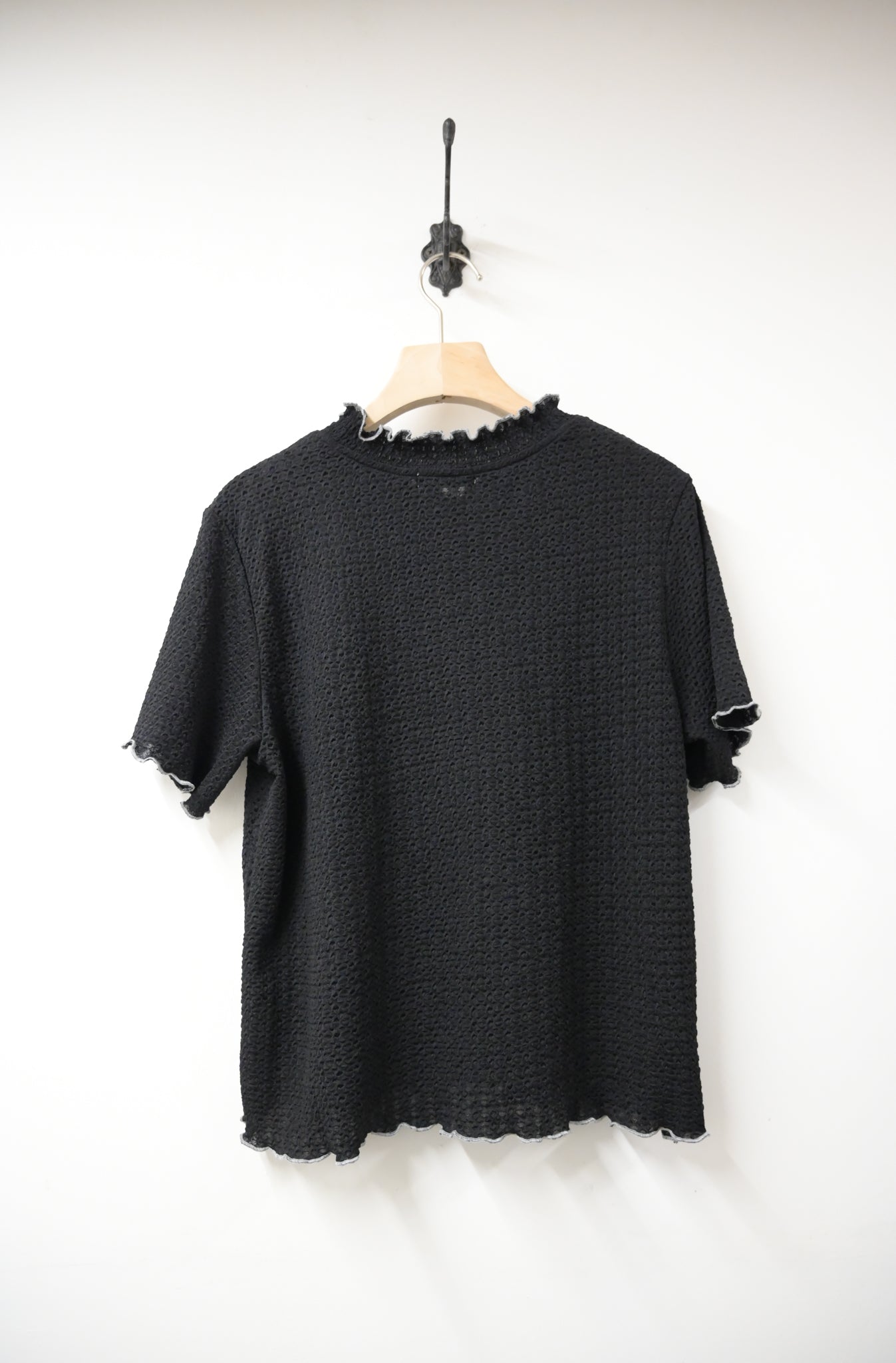 撞色邊爽滑ruffle領上衣 3色入 S10408