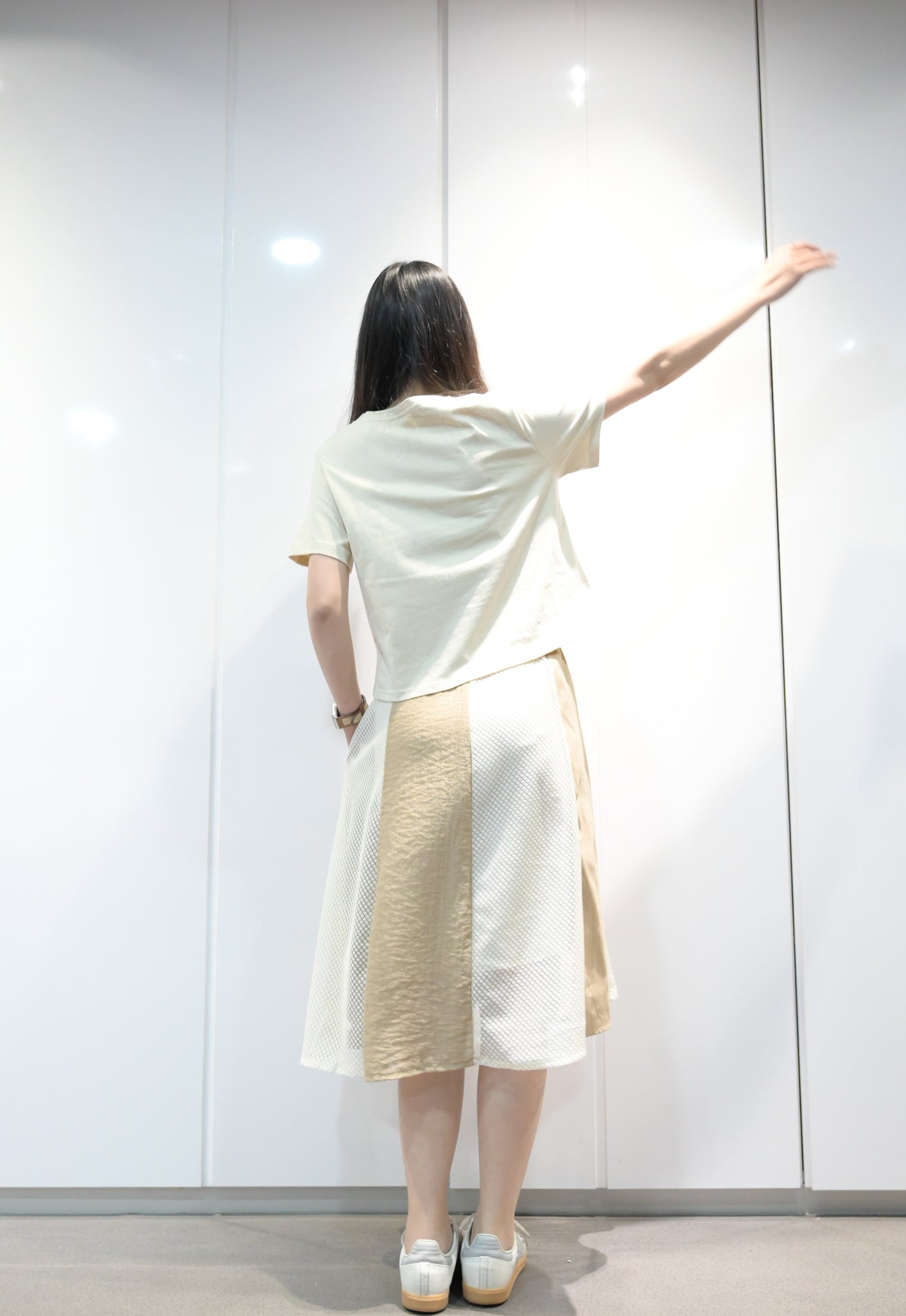 通花拼布假兩件連身裙 2色入 S60413