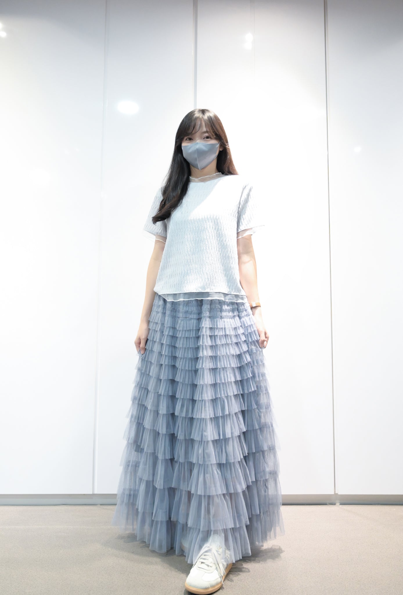 透視邊皺皺免熨上衣 4色入 S10611