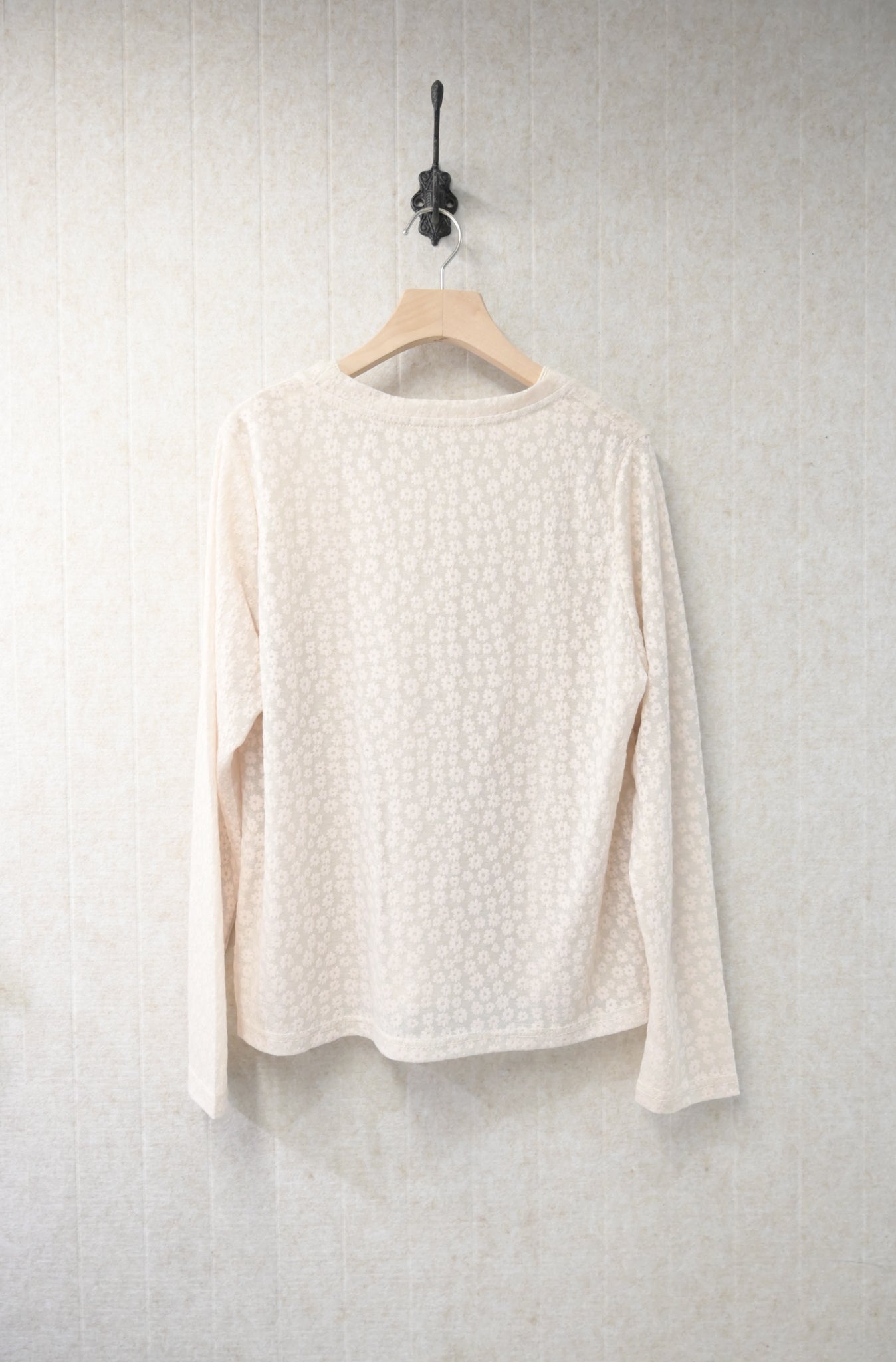 初秋・透視花花薄長袖 2色入 1S60838
