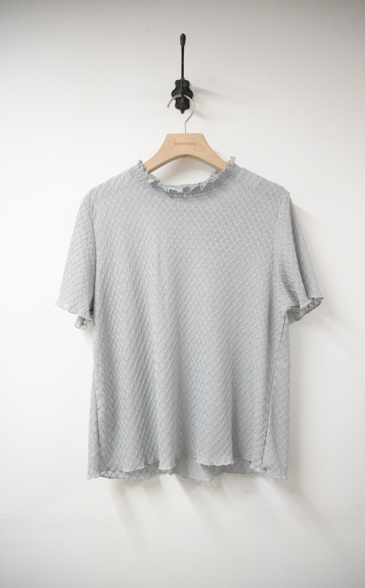 Ruffle領菱形暗紋彈性布料 3色入 S10708