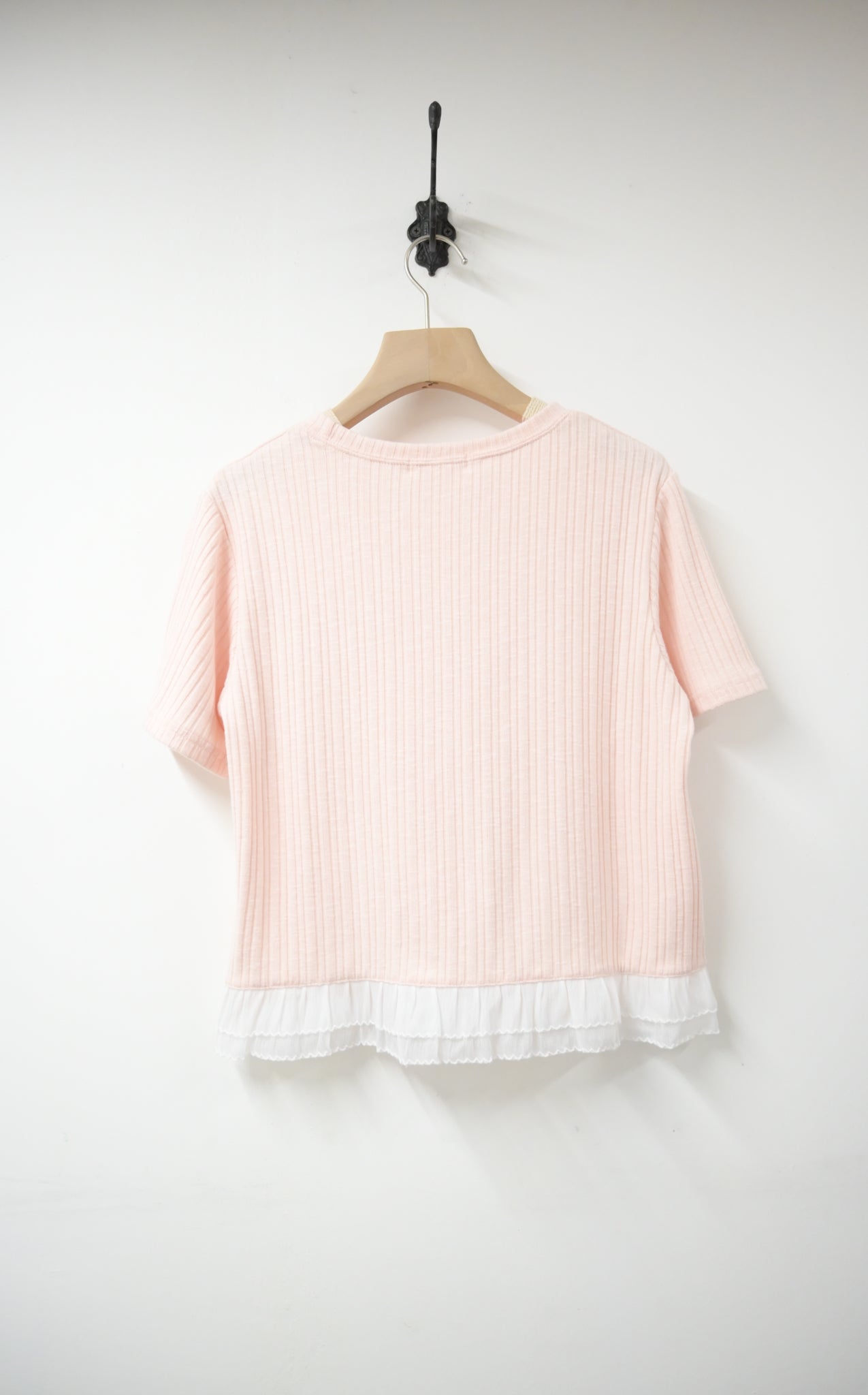 Ruffle邊坑紋超彈Tee 4色入 S50721