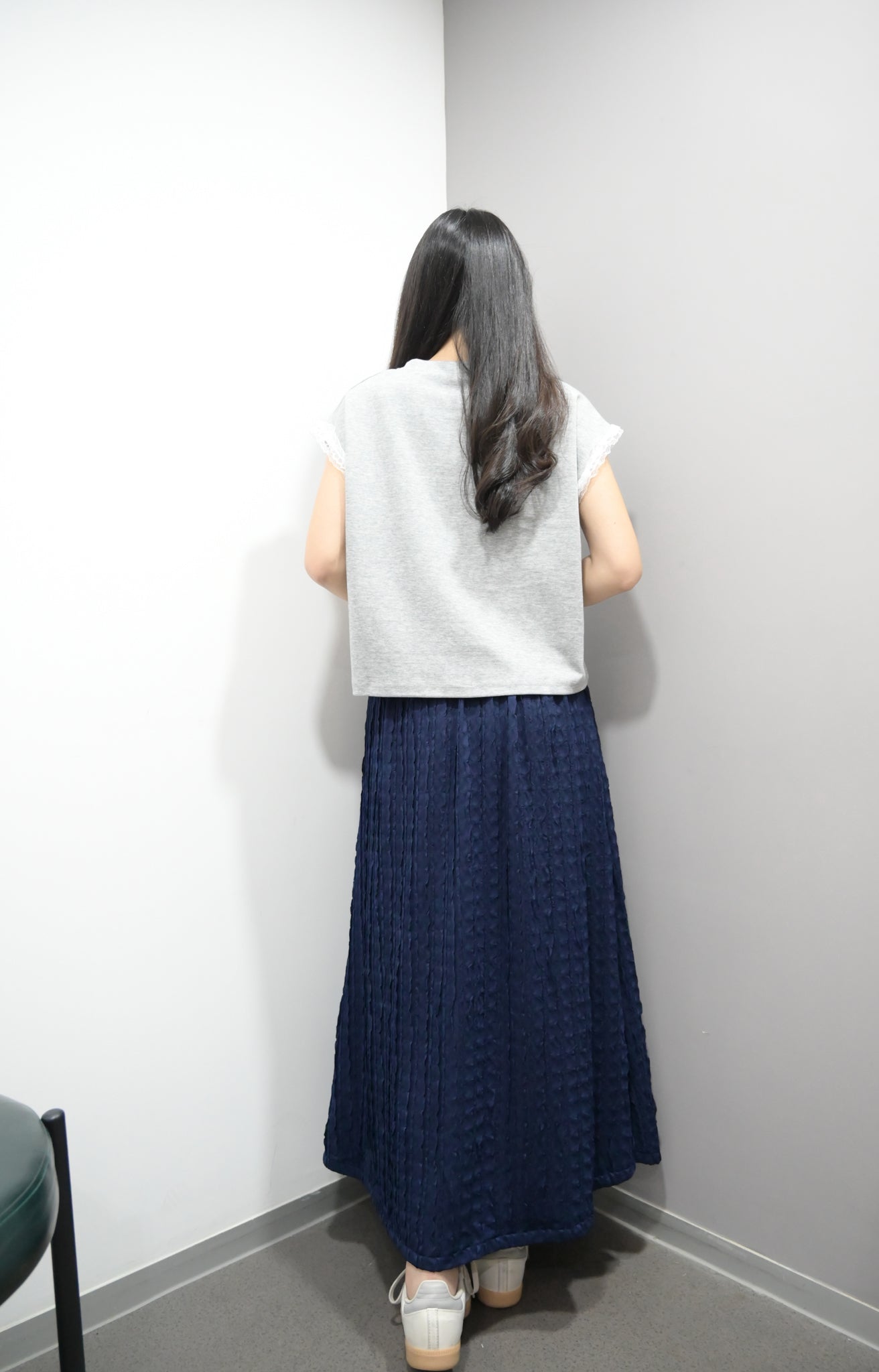 皺皺波浪免熨半身裙 S10719