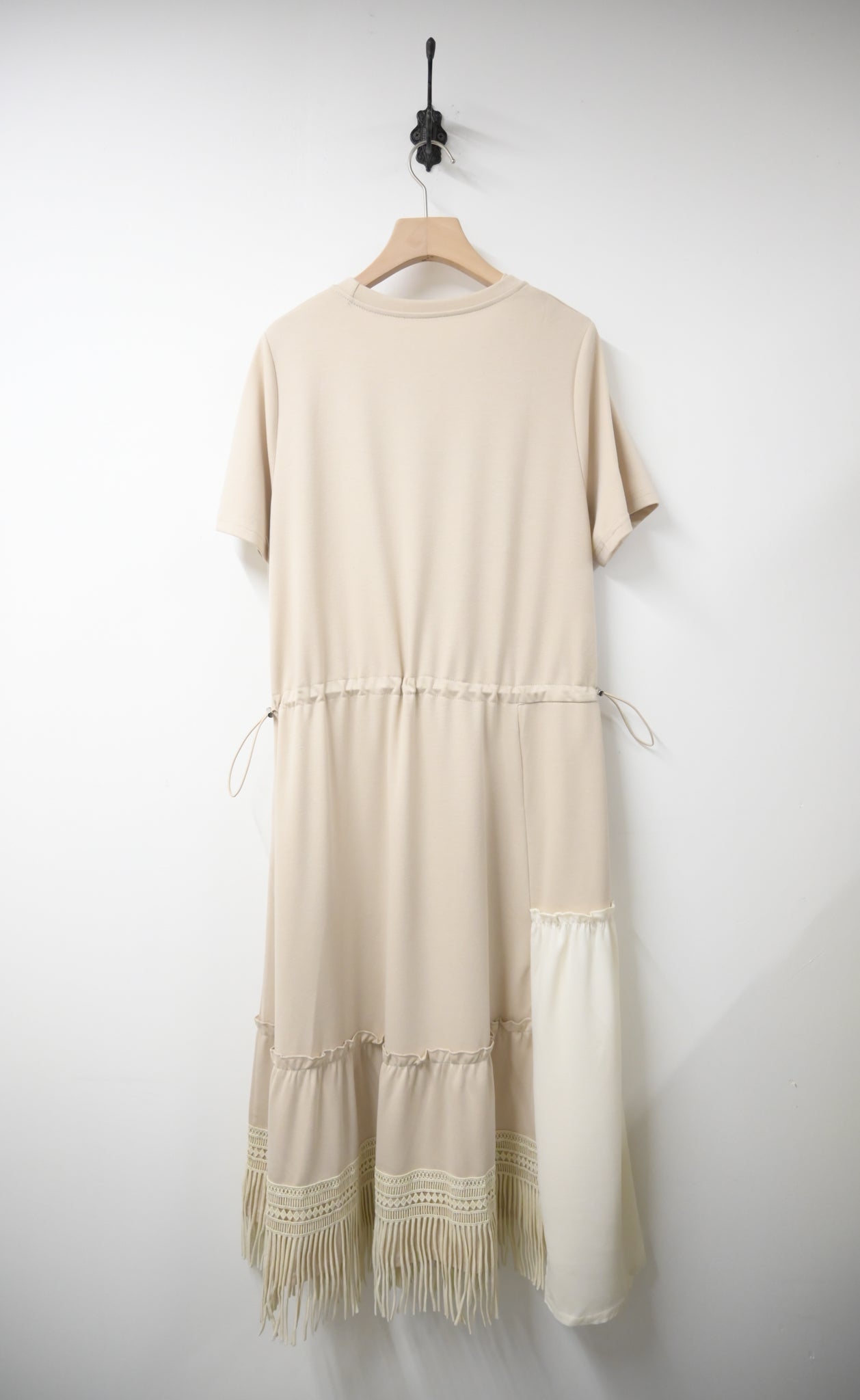 流蘇邊束腰連身裙 3色入S60209