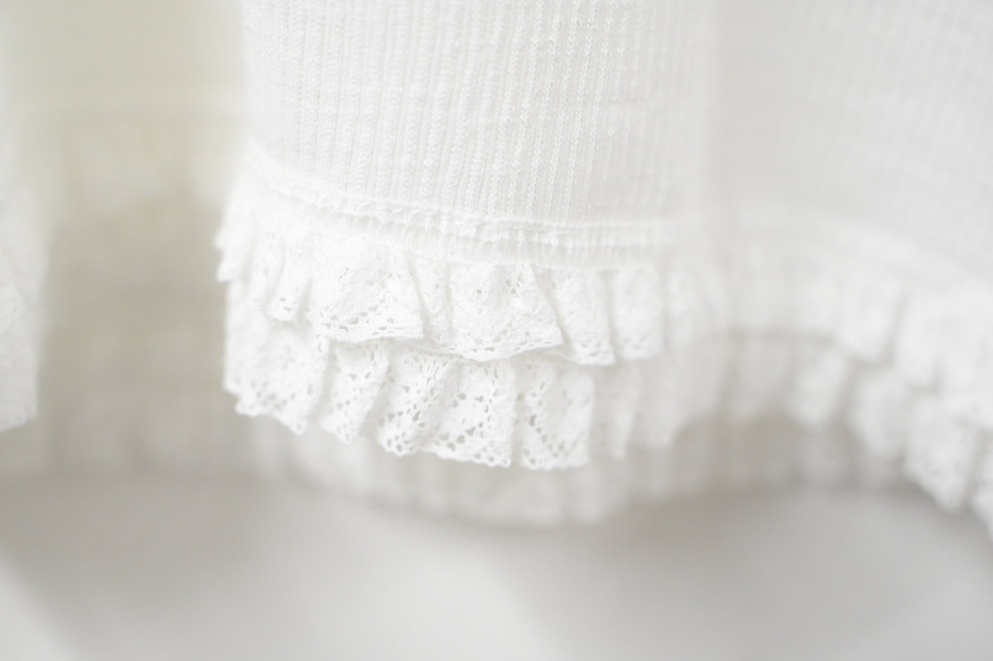 Ruffle lace邊彈性柔軟上衣 3色入 S50813