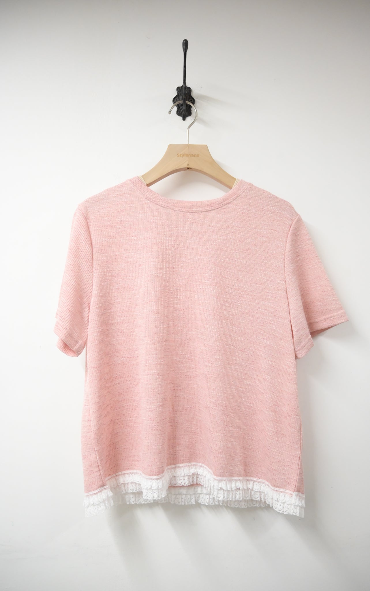 Ruffle lace邊彈性柔軟上衣 3色入 S50813