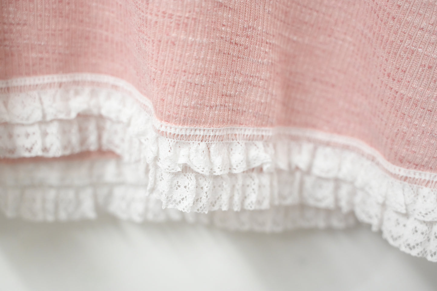 Ruffle lace邊彈性柔軟上衣 3色入 S50813