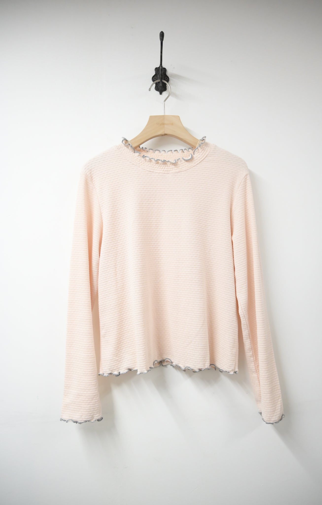 初秋・BB領點點布料綑邊上衣 2色入 1W10924