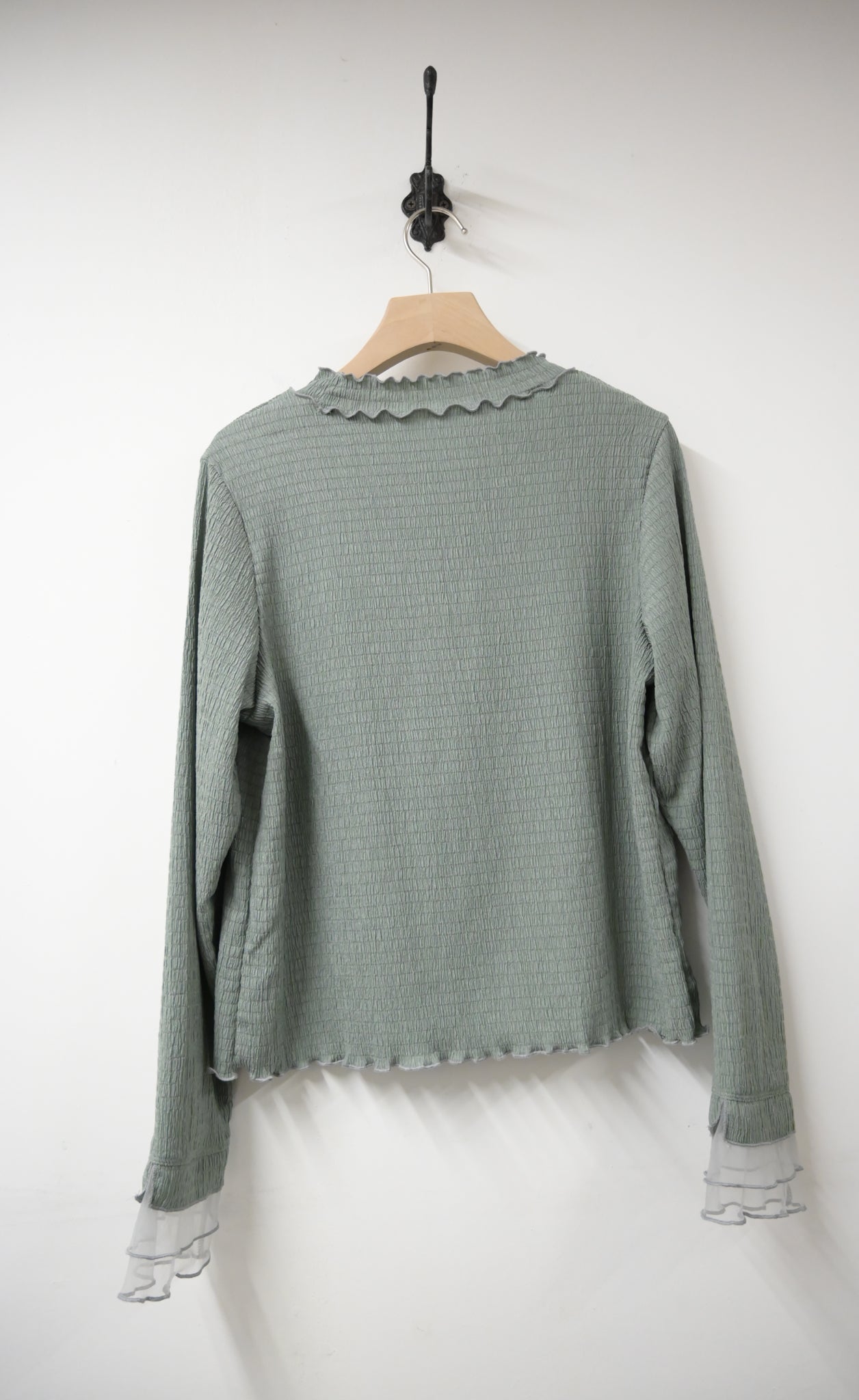 初秋・皺皺布透視袖薄長袖 2色入 1W11131