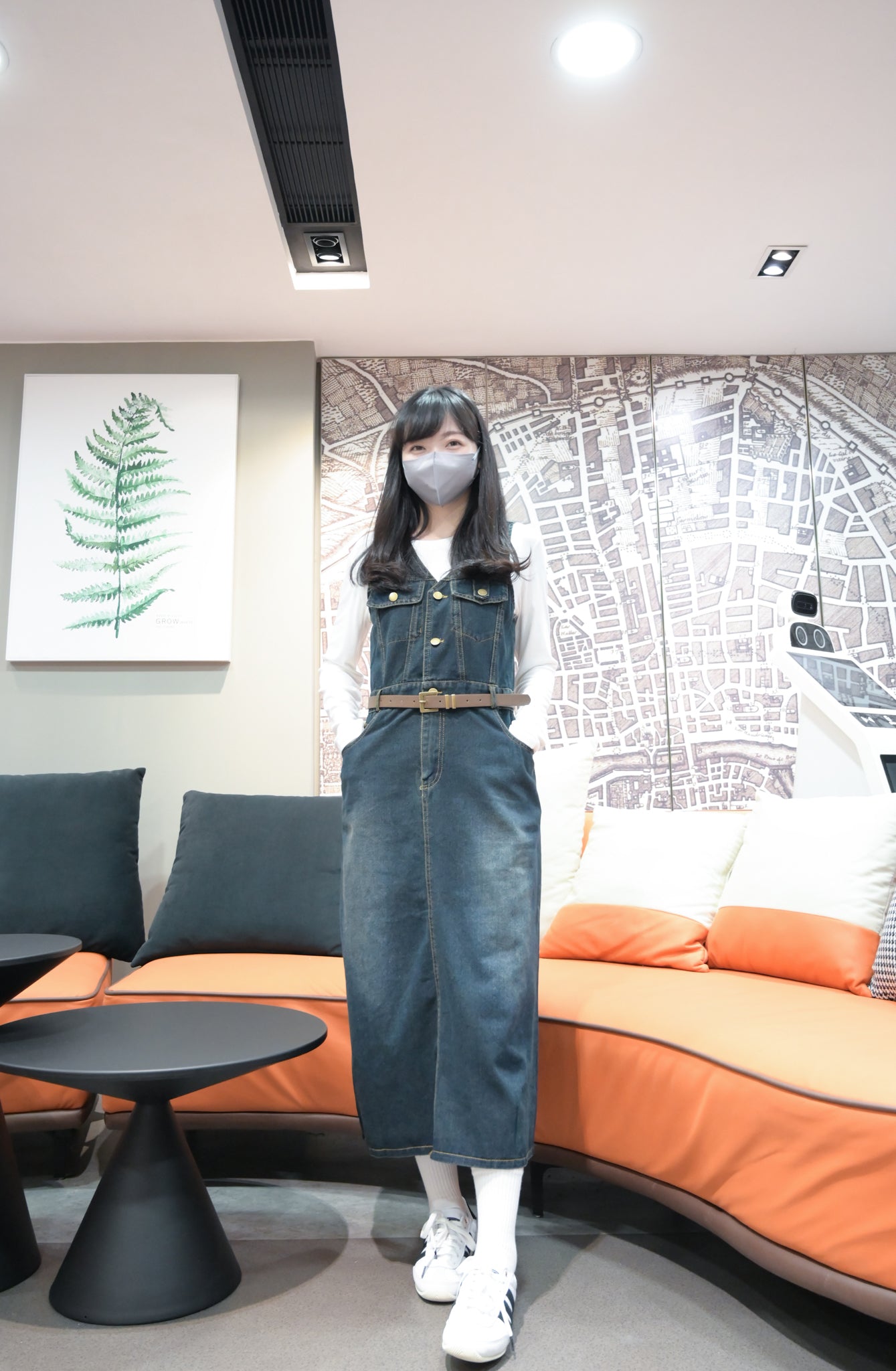 洗水牛仔背心裙連BELT及素色TEE 3件SET 2色入 W3112606