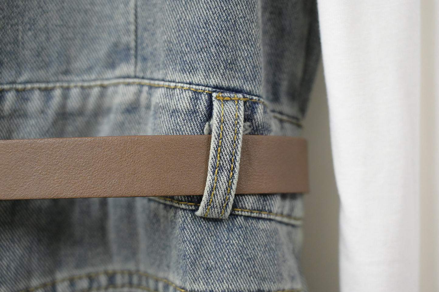 洗水牛仔背心裙連BELT及素色TEE 3件SET 2色入 W3112606