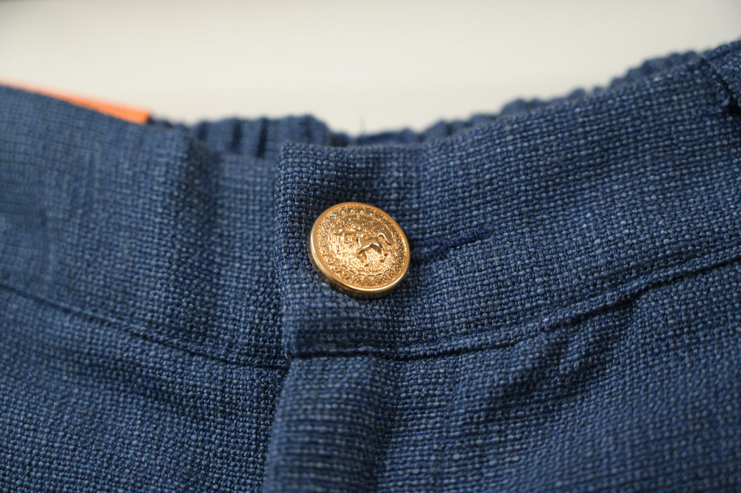 秋冬・小香風金鈕混色棉麻短褲 2色入 1W00108