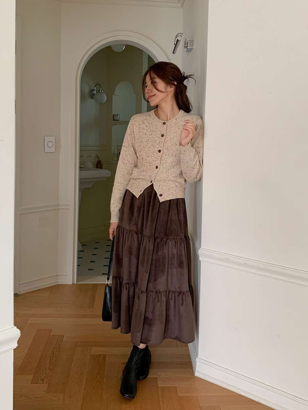 KR直送 超滑超親膚絲絨蛋糕裙 3色入 1W91133