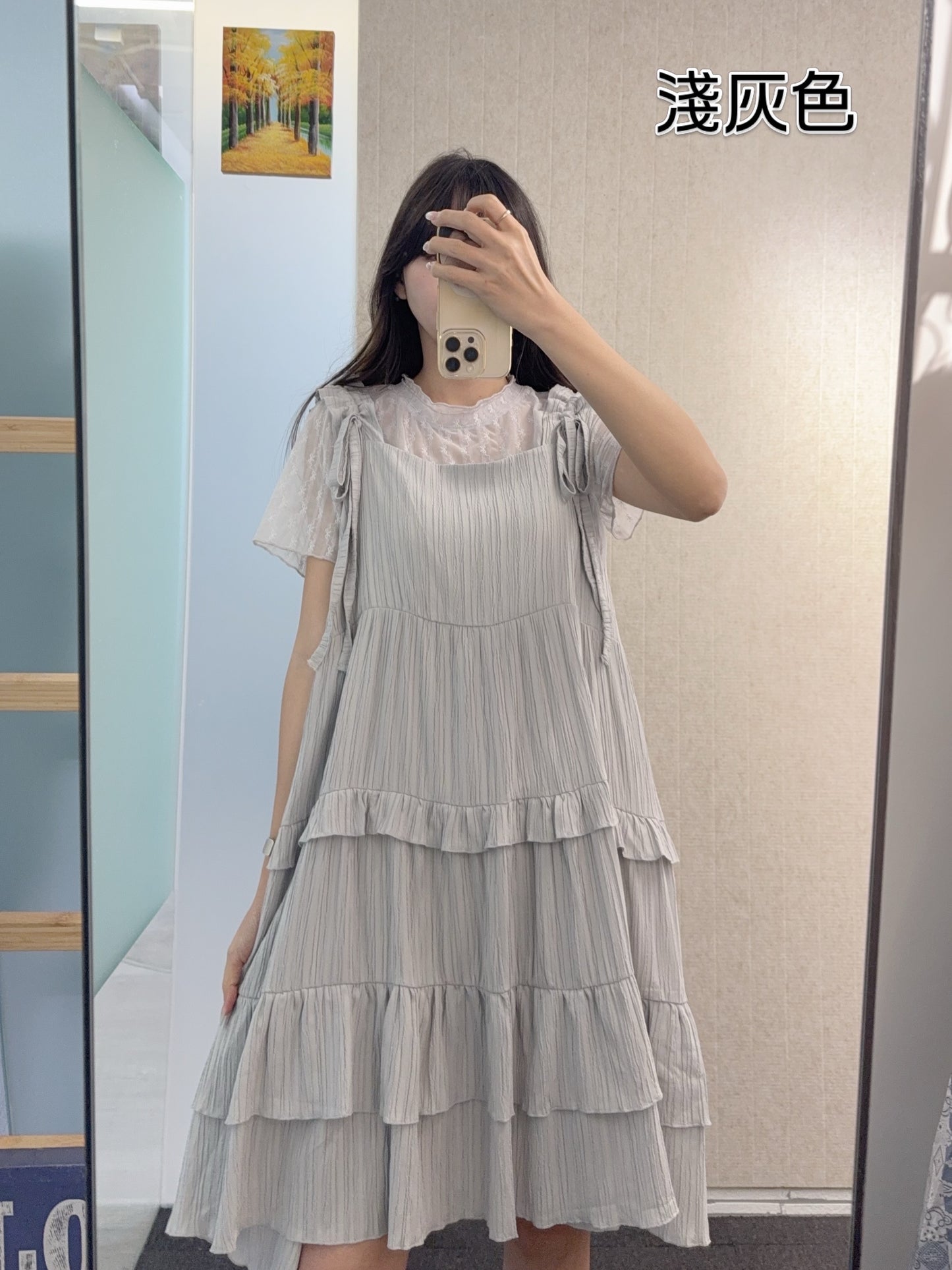 夏季・索索肩帶層層蛋糕裙 4色入1S10721