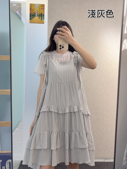 夏季・索索肩帶層層蛋糕裙 4色入1S10721