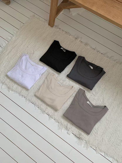 KR直送．莫代爾棉質圓領長袖1W91108