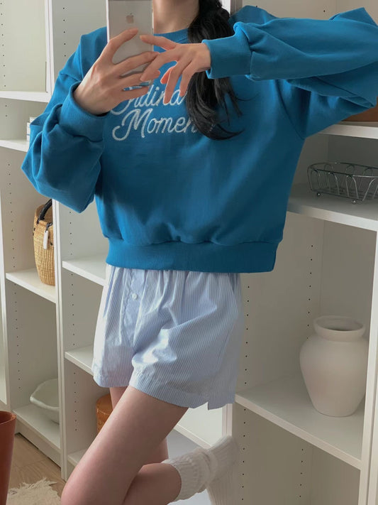 KR直送．刺繡字衛衣 2色入1W90121