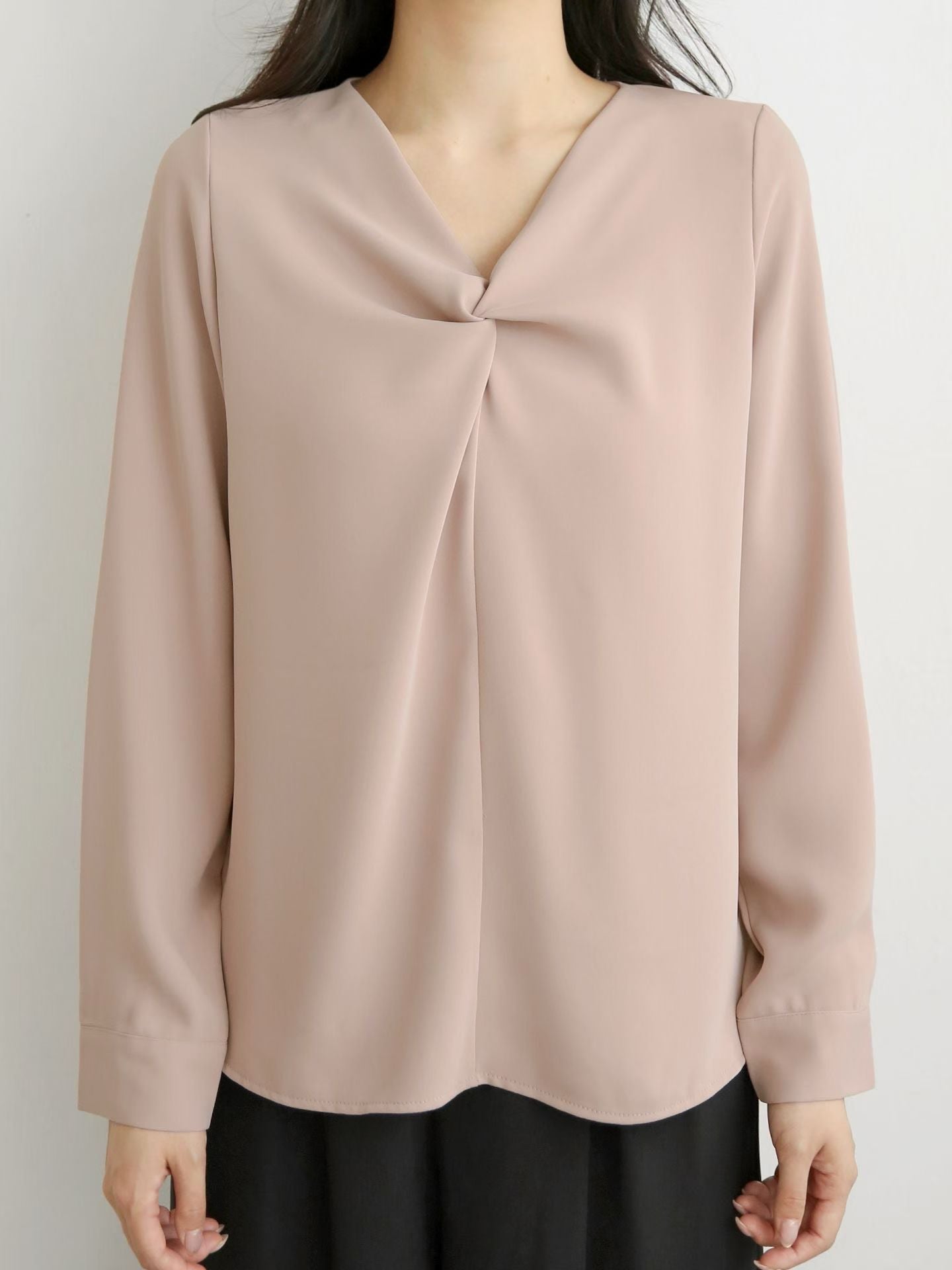 KR直送．扭紋雪紡上衣 2色入 1W91113