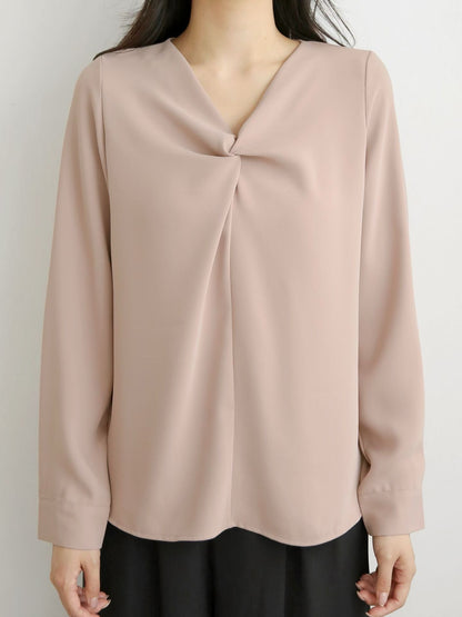 KR直送．扭紋雪紡上衣 2色入 1W91113