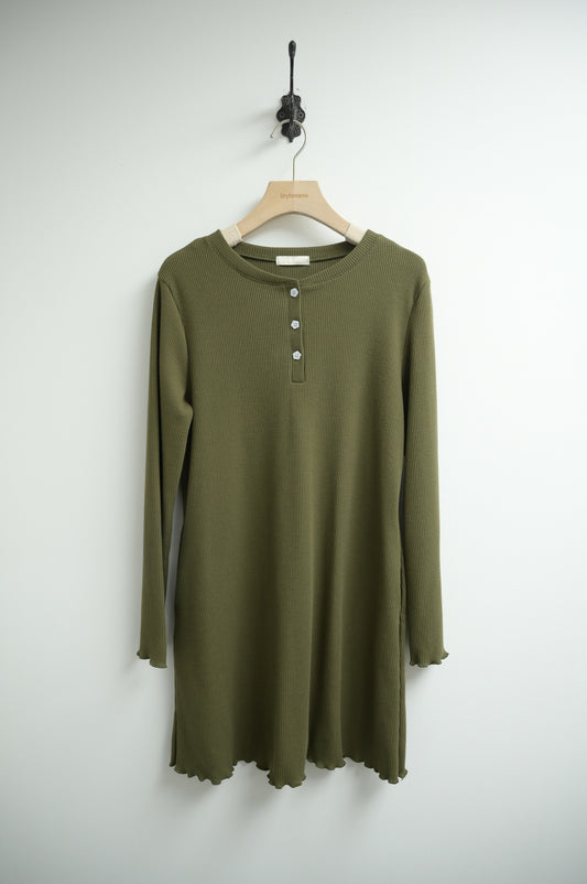 花花鈕窩夫連身裙 兩色入 EA231108