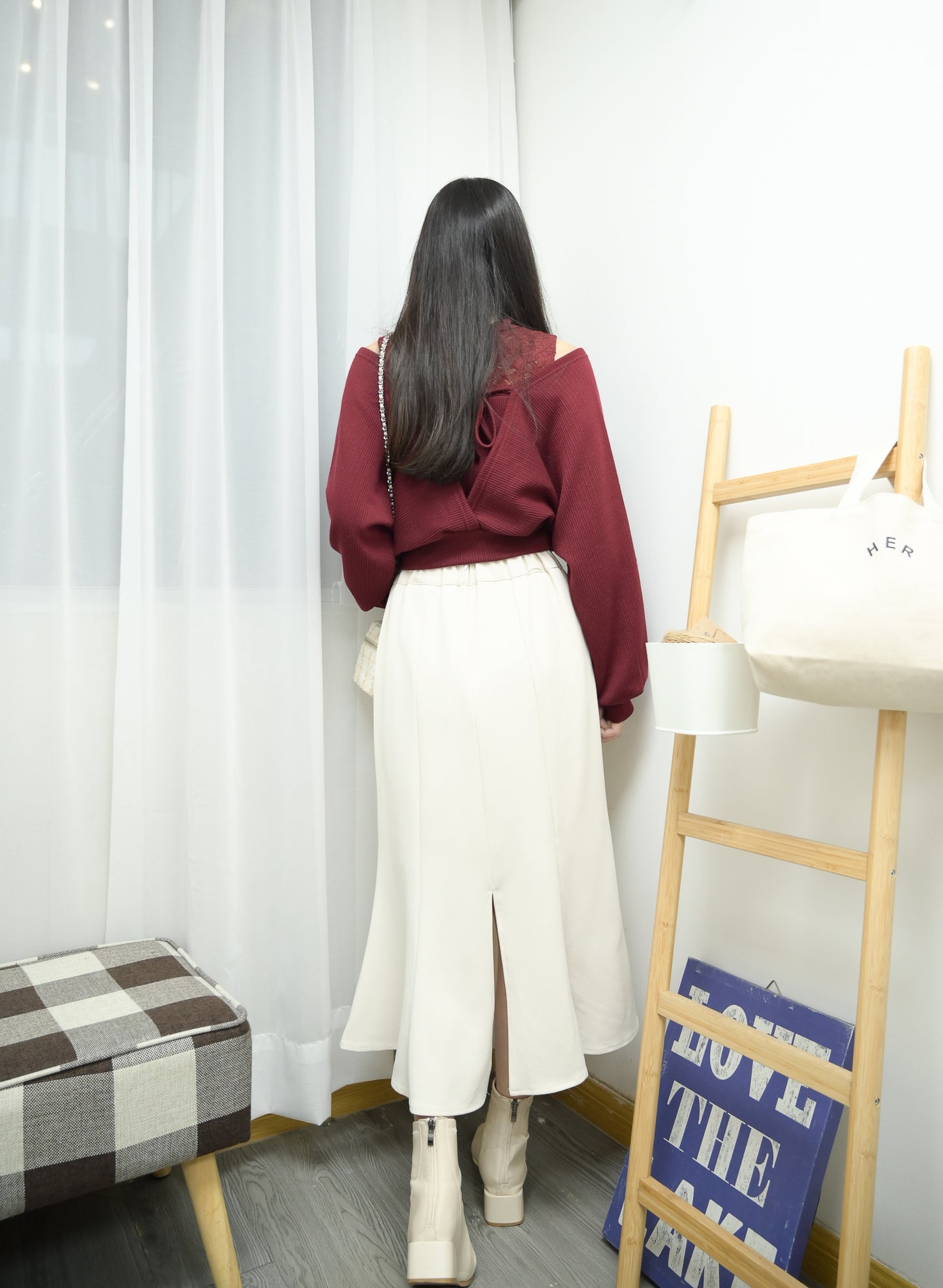 KR直送 厚雪紡魚尾裙 3色入1W90914