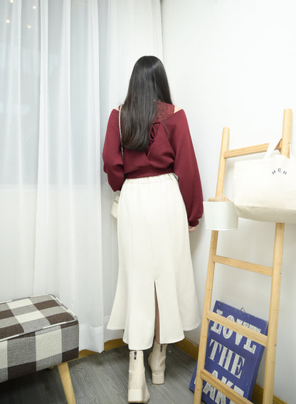 KR直送 厚雪紡魚尾裙 3色入1W90914