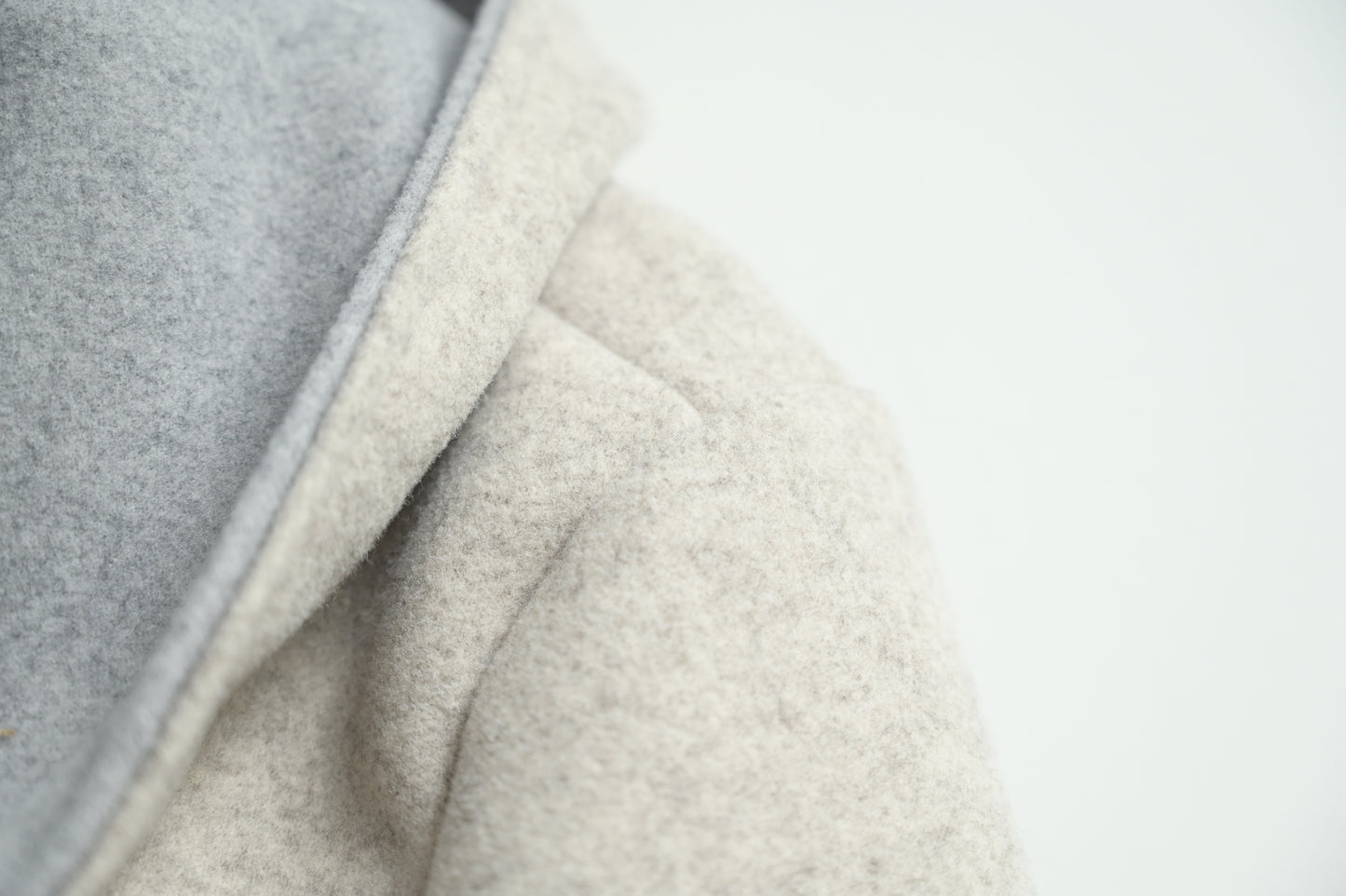 撞色反袖帶帽中長絨褸 1色入 1W61121