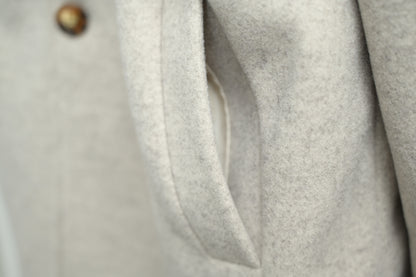 撞色反袖帶帽中長絨褸 1色入 1W61121