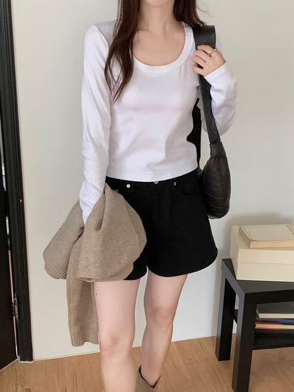 KR直送．莫代爾棉質圓領長袖1W91108