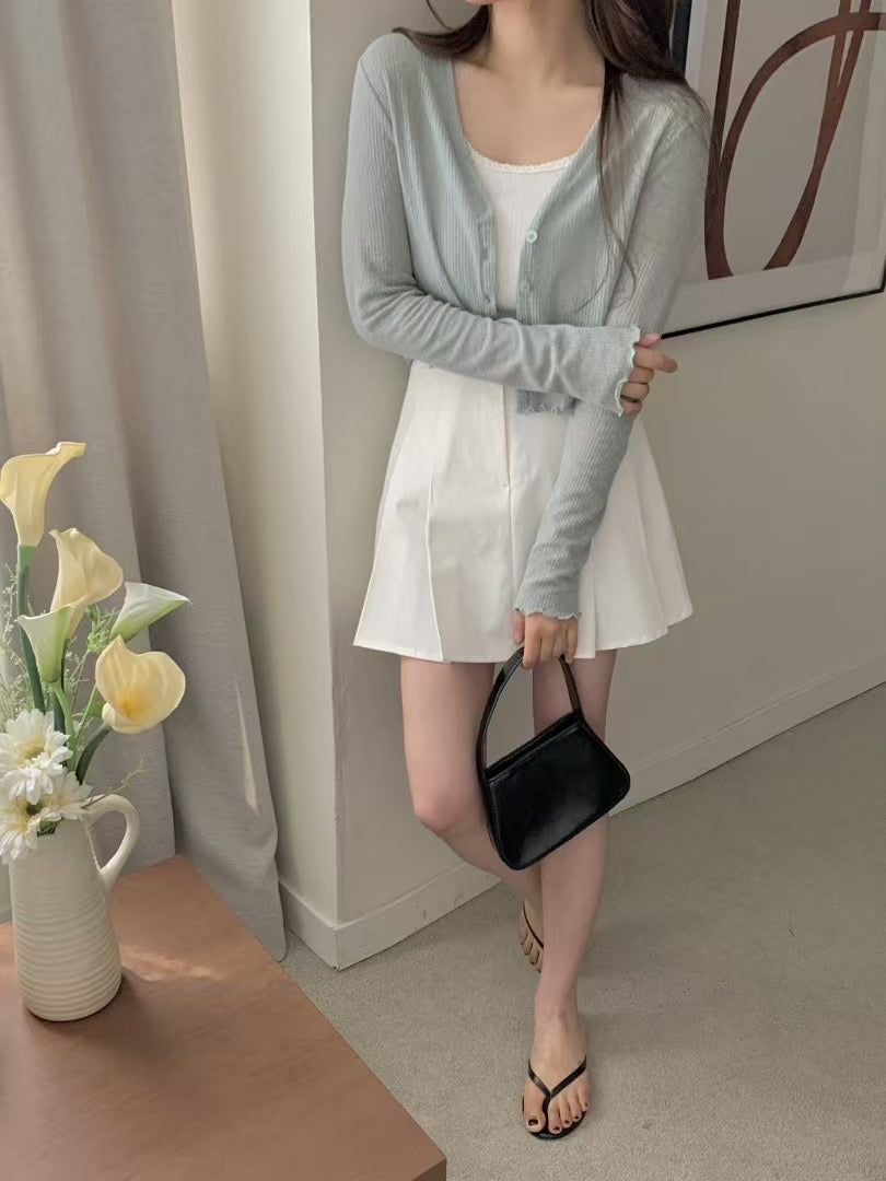 KR直送 Cropped 冷氣短外套 2色入 S90539