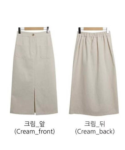 KR直送 前開差直身裙 2色入 1W90915