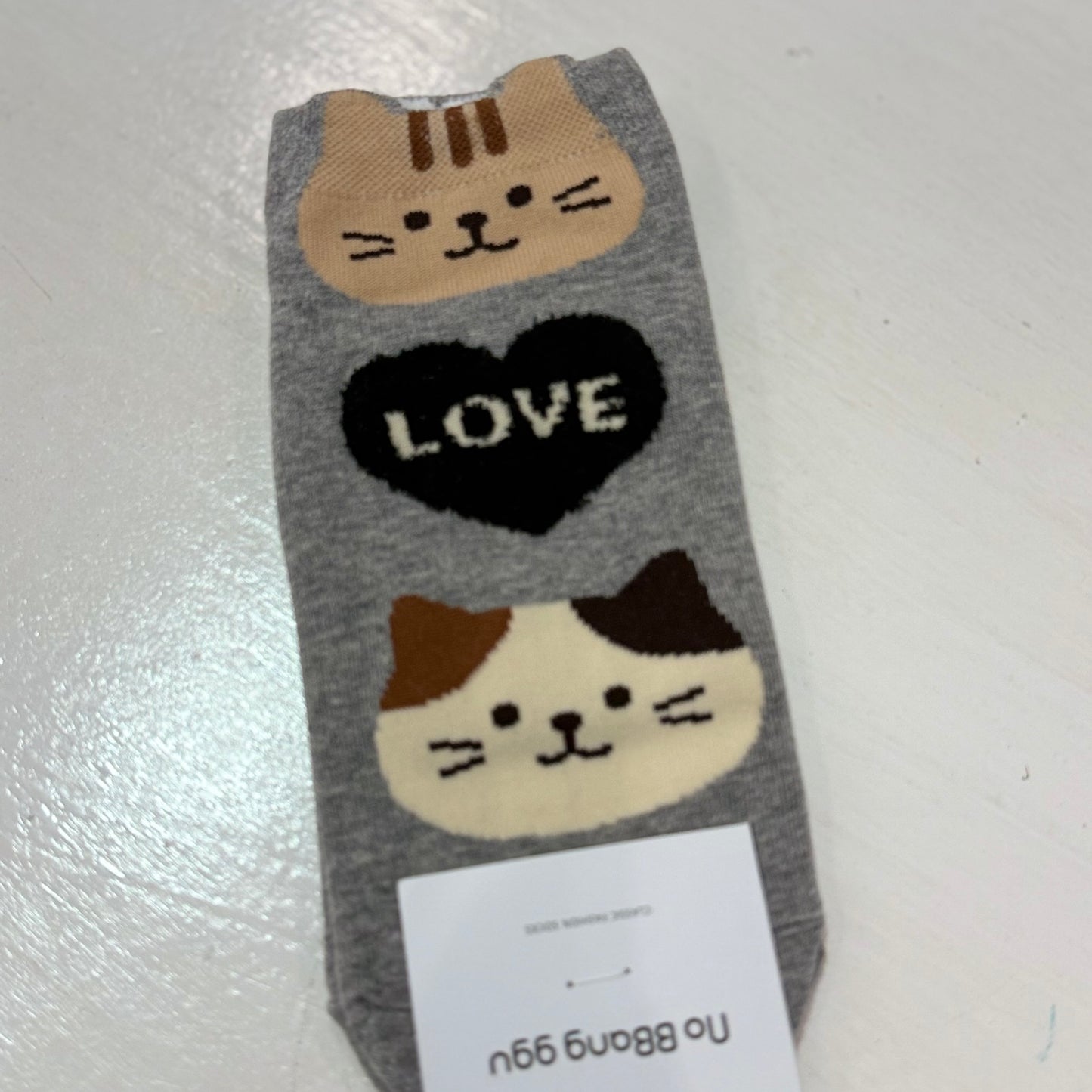 KR直送 貓貓🐱狗仔🐶短襪 2色入