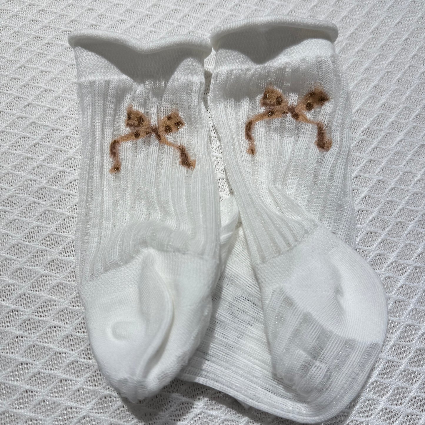 KR直送 條紋半透🎀中筒襪 2色入