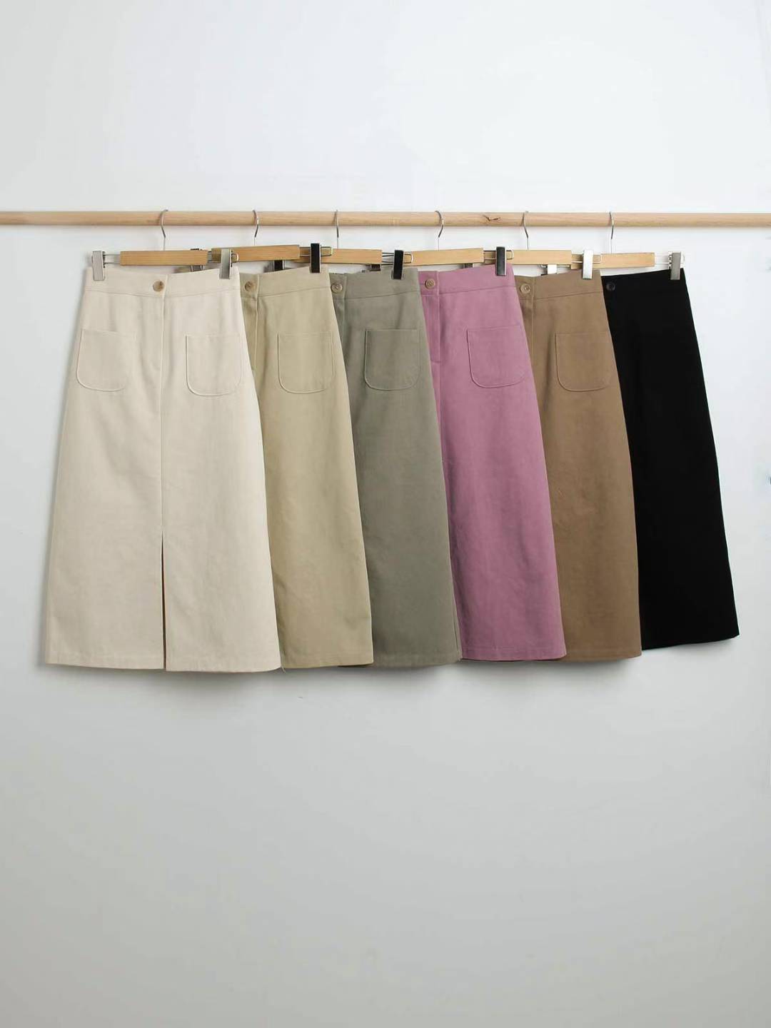 KR直送 前開差直身裙 2色入 1W90915