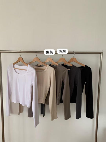 KR直送．莫代爾棉質圓領長袖1W91108