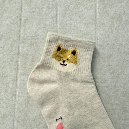 KR直送 柴犬短襪 2色入