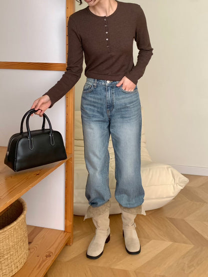 KR直送 亨利領坑紋上衣 4色入 1W91149